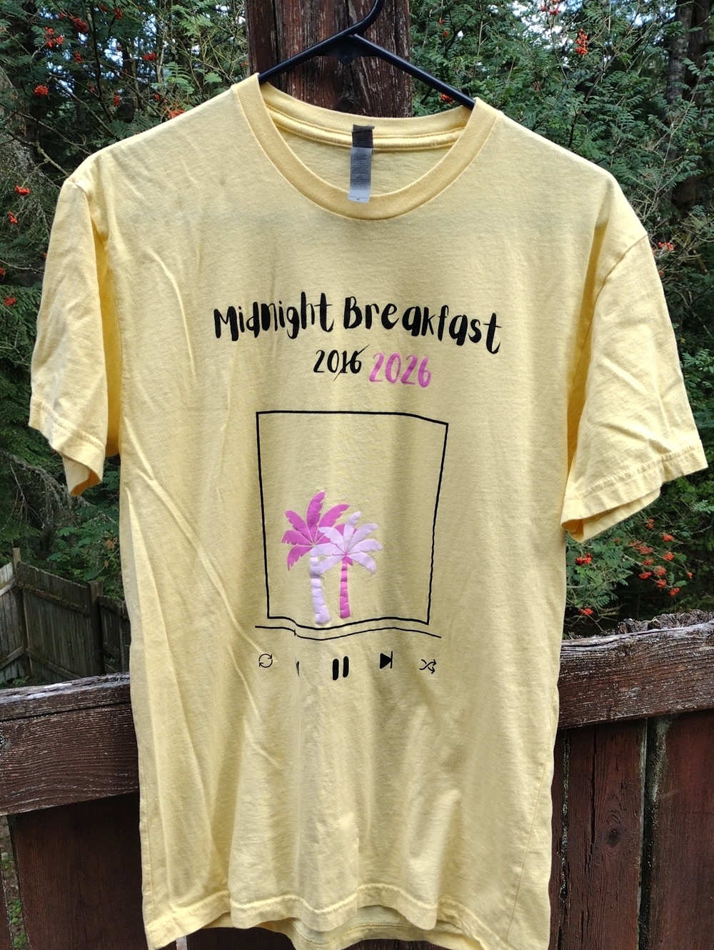 Next Level,SizeM,Midnight Breakfast 2026 Yellow Graphic Tee